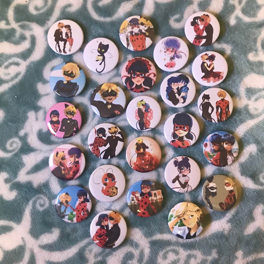🐞25 Miraculous Ladybug Inspired Button Pins🐞